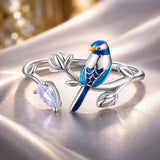925 Silver Enamel & Paved CZ Ring for Unisex