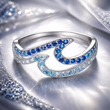 925 Sterling Silver Size 6.0 White Gold Plated CZ Ring for Women