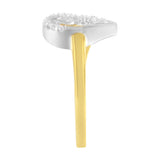 10K Two-Toned Gold Diamond Heart Shape Cluster Ring (1/6 Cttw, H-I Color, I1-I2 Clarity) - Size 6
