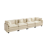 Cloud 4 Seats Sofa (Ottoman is not included) with Chenille Fabric in Beige