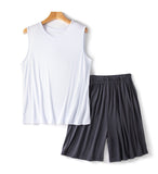 Men's Modal Vest Shorts Summer Loose Plus Size Sleeveless