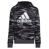 adidas Boys Long Sleeve Camo Print Hoodie Black 4