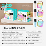 KP-K02 Best-Selling Portable Bluetooth Speaker With Wireless Karaoke Microphone Home Outdoor Use RGB Ambient Lighting In Stock