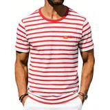 Men's Loose-fit Retro Simple Casual Crew-neck Short-sleeve T-shirt