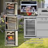 Castelle Flame Verona 44-Inch 6-Burner 85K BTU Stainless Steel Outdoor BBQ Kitchen Grill Island With Wine Cooler, Rotisserie Kit, And Storage Cabinets (SAK97105)