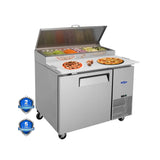 44" Commercial Pizza Prep Table With Built-In 11 Cu.Ft. Refrigerator (SAK09621)