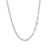 3.5mm 14k White Gold Pendant Chain with Textured Links