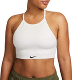 Nike Womens Indy Seamless Ribbed Light-Support Non-Padded Sports Bra (US Alpha Medium Regular Regular White)