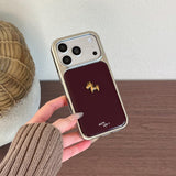 Ins Minimalist Wine-red English Phone Case