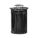 45-Gallon Heavy-Duty Commercial Round Waste Bin With Rain Bonnet Lid (SAK94380)