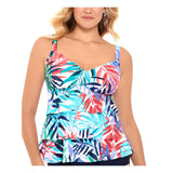 Swim Solutions Womens Tiered Tankini Swim Top