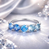 925 Sterling Silver Ring with White Gold Plating for Women, Size 6.0