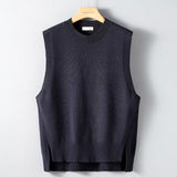 Mens Solid-Color Versatile Split Vest