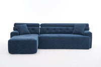 105'' Cloud Sectional Couch with L-Shape Chaise,Modern Modular Sofa with Deep Seat, Boneless Sofa for Living Room Bedroom,No Assembly Required,Blue.