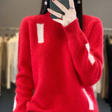 Women's Fashion High Collar Knitted Sweater