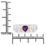 0.43 Carat Genuine Amethyst .925 Sterling Silver Ring