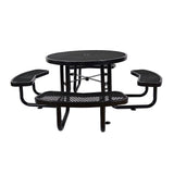 Large 46-Inch Heavy-Duty Round Outdoor Steel Picnic Table With Umbrella Hole (SAK96428)