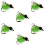 LaFontaine Bright Green Deep Sparkle Caddis Pupa - 6 Flies Hook Size 12