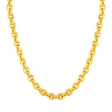 14k Yellow Gold Polished Oval Link Necklace