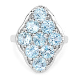 5.40 Carat Genuine Blue Topaz .925 Sterling Silver Ring