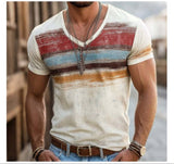 Mens 3D Digital-Print Short-Sleeve T-Shirt