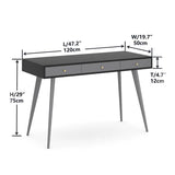 47" Home Office Desk with 3 Drawers