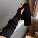 Versatile Gloves For Girls Arm Warmers Knitted Sleeves Long Fingerless Covers