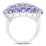 5.93 Carat Genuine Tanzanite .925 Sterling Silver Ring