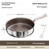 Home-use Flat-bottomed Genuine Titanium Non-stick Frying Panno Coating Required