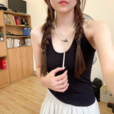 Retro U-neck Halter I-shaped Camisole For Women