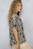 POL Openwork Short Sleeve Crochet Knit Top with Weave Knit Patterns