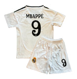Kylian Mbappe Real Madrid White Home Jersey Toddler/Youth Soccer Jersey Kids Kit