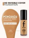 Flormar Invisible Cover HD Semi-Dewy SPF30 Foundation 30ml