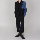 Comfortable And Versatile Denim-Panel Blazer