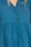 Umgee USA Full Size Lace Detail Puff Sleeve Mini Dress Plus Size
