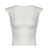 Women's Waist-cinching Figure-flattering Sleeveless T-shirt Top