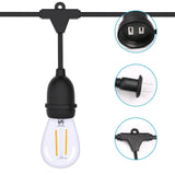 48 Ft. LED String Lights Outdoor Commercial Grade Waterproof Bulbs