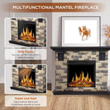 48 Inch Electric Fireplace Stone Mantel Package Y4926
