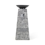 48-Inch Large Outdoor Propane Fire Bowl Column With Cover & Lava Rocks (SAK70938)