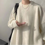 Solid-color Crew-neck Sweater For Men And Women