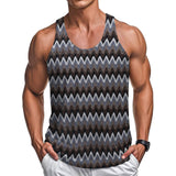 Summer Casual Men's Clothing Retro Style Contrast Color Wave Color Stripes Fabric Vest