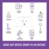 2-Pack: WiFi Smart Plug – 15A, Timer & App Control, Works with Alexa & Google Home