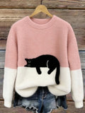 Womens Christmas Pullover Fleece Long-Sleeve Sweater