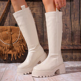 Plus-size Tall Boots With Thick Soles