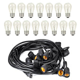 48ft Outdoor String Light Waterproof Patio String Lights Bulbs