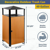 49-Gallon Heavy-Duty Commercial Outdoor Trash Can With Covered Top (SAK72136)