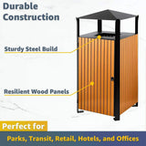 49-Gallon Heavy-Duty Commercial Outdoor Trash Can With Covered Top (SAK72136)