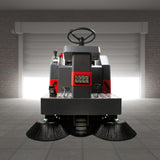 49-Inch Heavy-Duty 1400W Electric Industrial Ride-On Floor Sweeper With Dustbin & Water Tank (SAK18436)