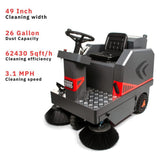 49-Inch Heavy-Duty 1400W Electric Industrial Ride-On Floor Sweeper With Dustbin & Water Tank (SAK18436)