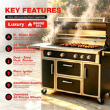 49-Inch Professional 99K BTU Outdoor Stainless Steel BBQ Grill (SAK91342)